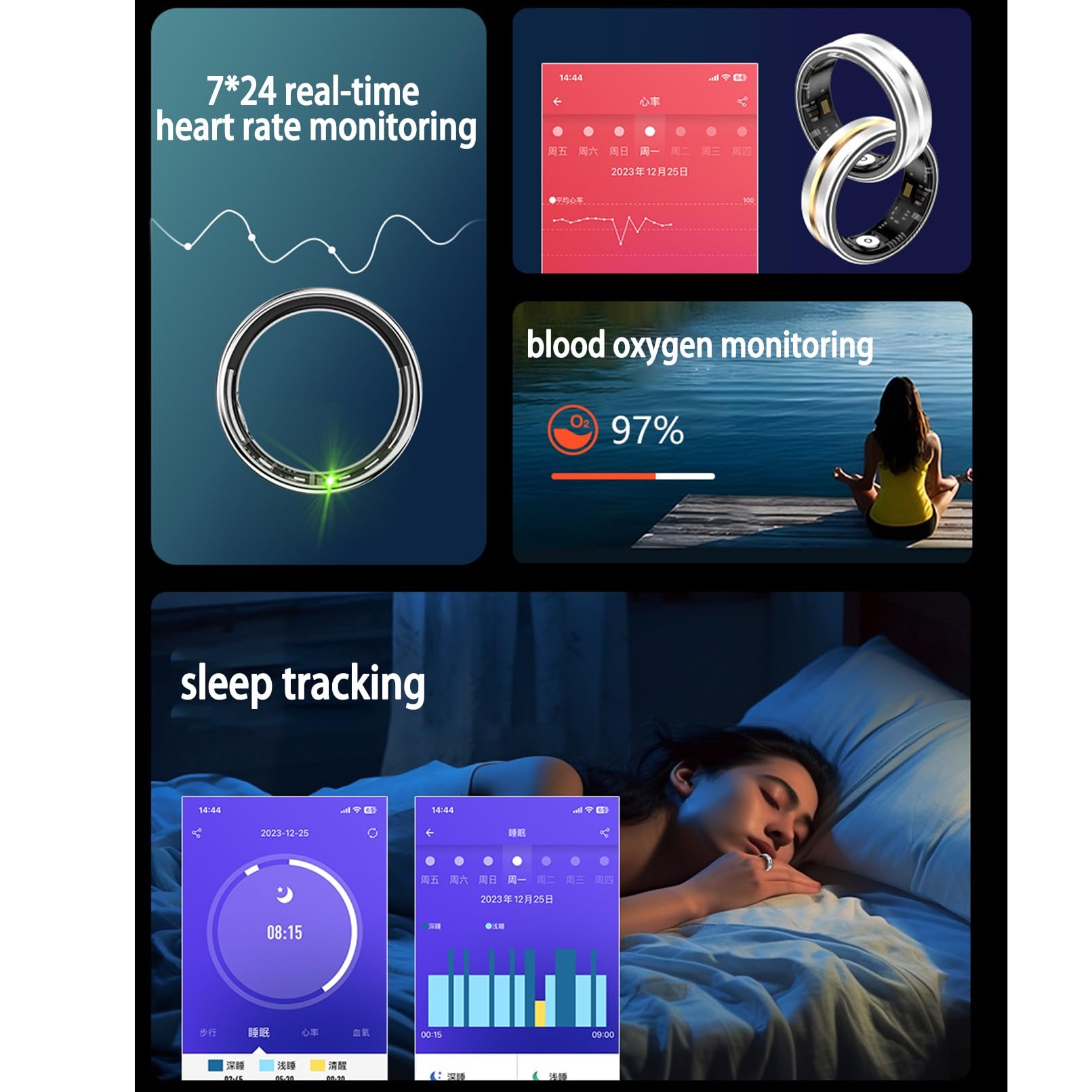 Amazon.co.jp: スマートリング ヘルスリング 女性と男性用